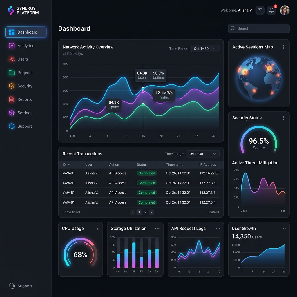 Mockup de Dashboard